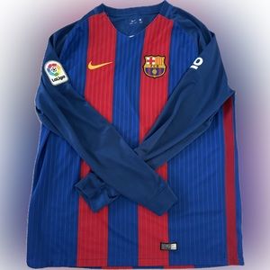 Barcelona 2016 2017 Home Football Shirt Soccer Jersey Long Sleeve Nike Size XL